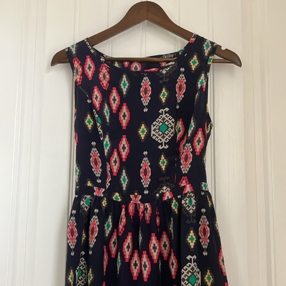 Bebop Printed Skater Dress with Back Cutout - Picture 6 of 6